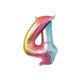 BALLON MYLAR CHIFFRE 4 IRISE PASTEL 36CM
