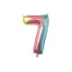 BALLON MYLAR CHIFFRE 7 IRISE PASTEL 36CM