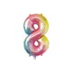 BALLON MYLAR CHIFFRE 8 IRISE PASTEL 36CM