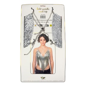 TOP FEMME METALLISE ARGENTE