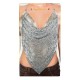 TOP FEMME METALLISE ARGENTE