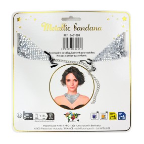 BANDANA BIJOU METALLISE ARGENTE
