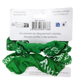 CHOUCHOUS BANDANA VERT FONCE x2