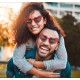 SET 2 LUNETTES VINTAGE COEUR ROUGE AVEC MARQUEUR BLANC