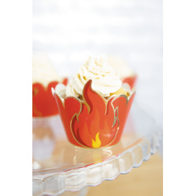 CUPCAKE WRAPPERS POMPIERS X 6