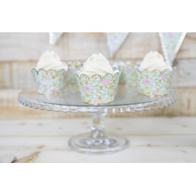 CUPCAKE WRAPPERS SHABBY X 6