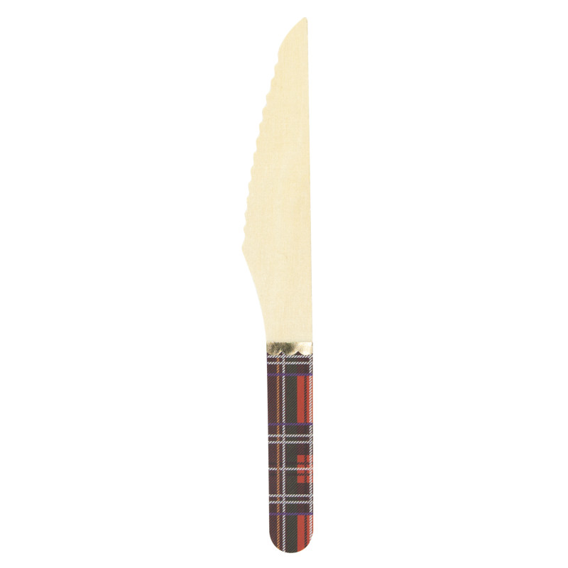 PETITS COUTEAUX EN BOIS TARTAN X 8