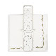 SERVIETTES FESTONNEES 33X33CM BLANCHES ET OR X 16