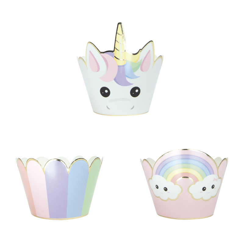 CUPCAKE WRAPPERS BABY LICORNE X 6