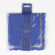 SERVIETTES FESTONNEES 33X33CM BLEU MARINE ET OR X 16