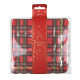 SERVIETTES FESTONNEES 33X33CM TARTAN ET OR X 16