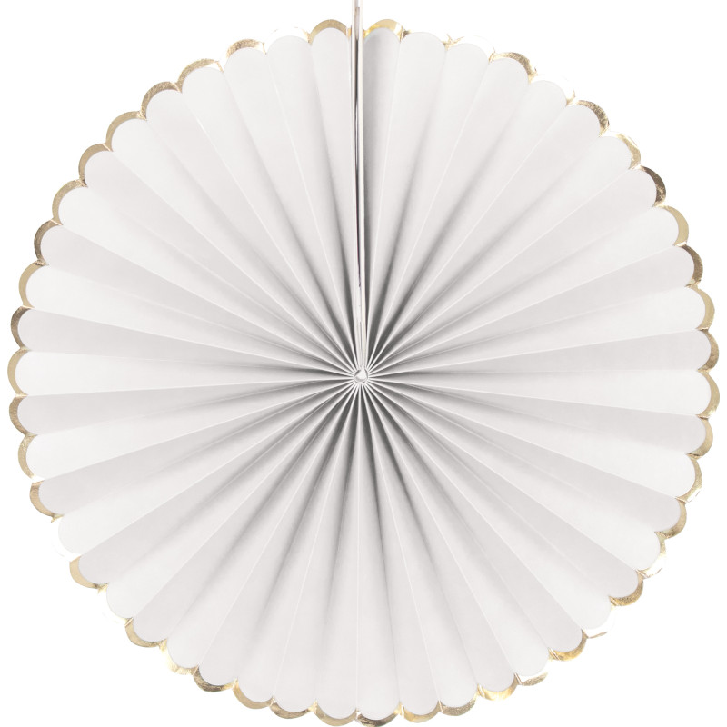 KVSERT Lot de 100 éventails pliables en papier Blanc 21 cm