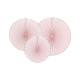 SET DE 3 EVENTAILS ROSE PASTEL ET OR