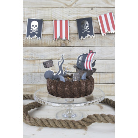 SET DE 6 DECORATIONS PIRATES POUR GATEAUX