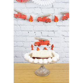 SET DE 6 DECORATIONS POMPIERS POUR GATEAUX