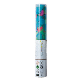 CANON A CONFETTI RONDS  MULTICOLORES TUBE TRANSPARENT 25CM