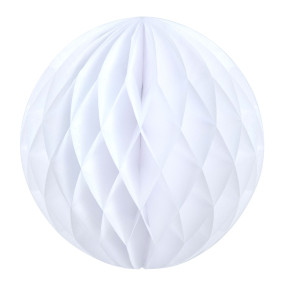 BOULE ALVÉOLÉE BLANCHE 30CM