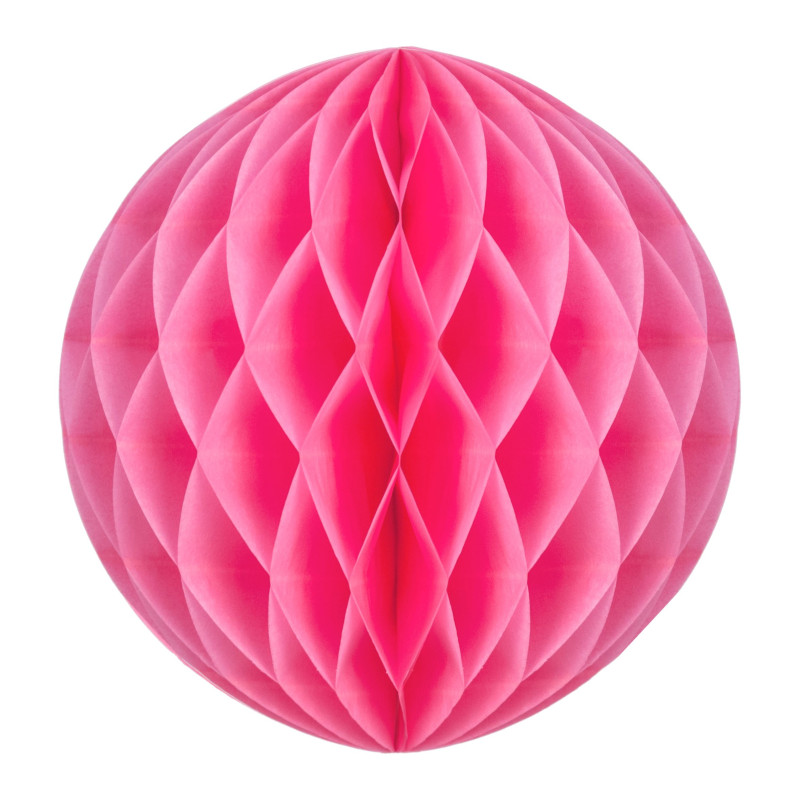 BOULE ALVÉOLÉE NEON ROSE 12CM