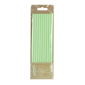 SET 10 PAILLES CHEVRONS VERT PASTEL