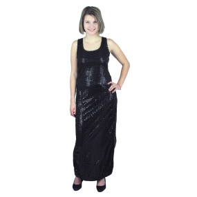 ROBE GLAMOUR SEQUINS NOIRS