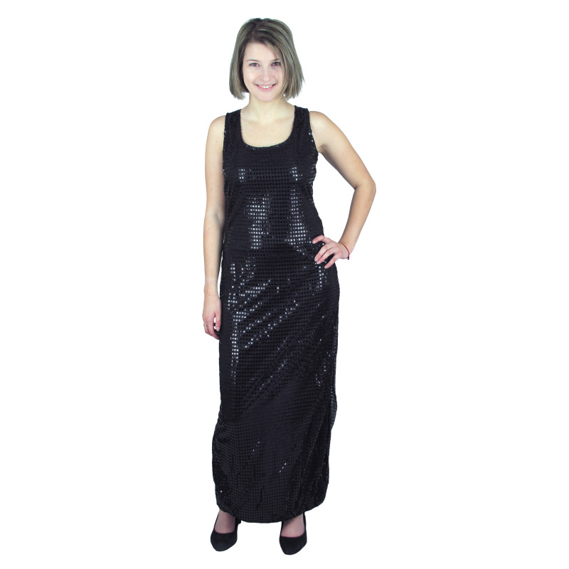 ROBE GLAMOUR SEQUINS NOIRS
