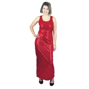 ROBE GLAMOUR SEQUINS ROUGES