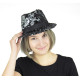 CHAPEAU REVERSIBLE NOIR ET ARGENT