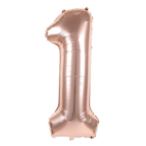 BALLON MYLAR CHIFFRE 1 1M ROSE GOLD