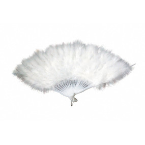 Eventail plumes blanc