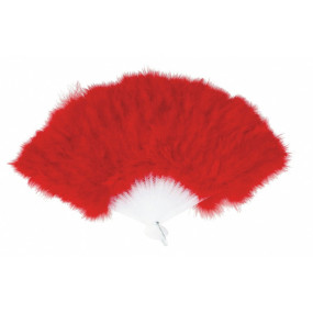 Eventail plumes rouge