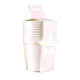 GOBELETS FESTONNES 200ML ROSE PASTEL ET OR X 8