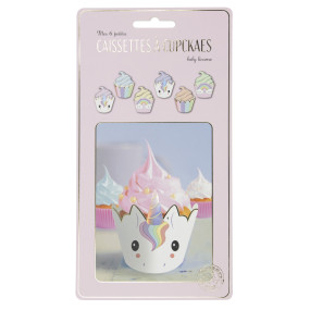 CUPCAKE WRAPPERS BABY LICORNE X 6