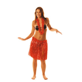 Jupe hawai rouge 45cm luxe