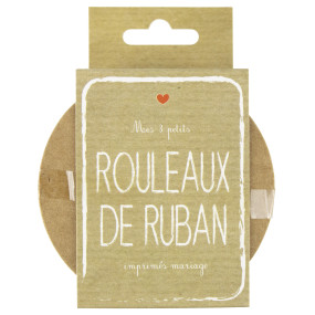 SET DE 3 ROULEAUX DE RUBAN IMPRIME MARIAGE